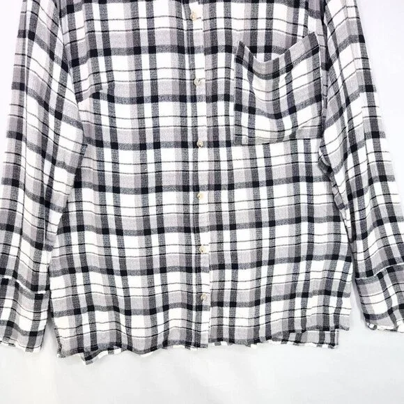Pilcro Anthropologie Plaid Button Up Shirt Women's XL Long Sleeve Front Pocket - Picture 4 of 10